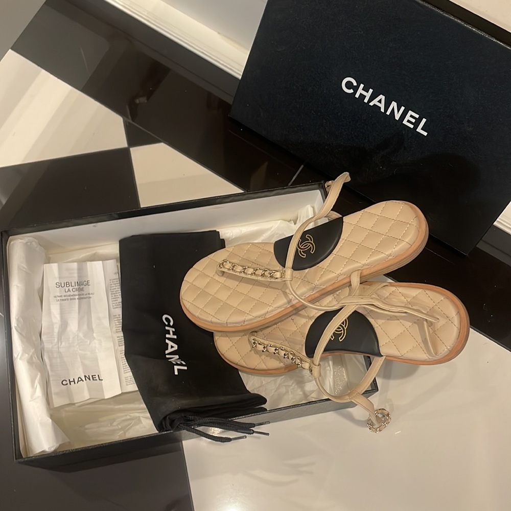 Chanel sandals beige